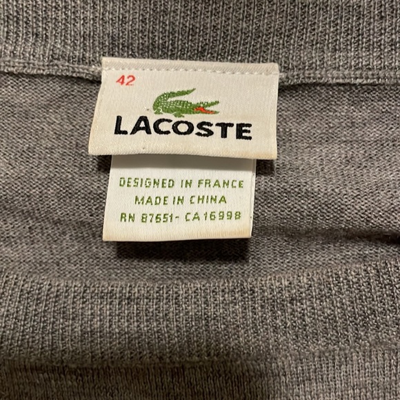 Lacoste 100% Wool Striped Sweater long sleeve Dress - Picture 3 of 7